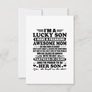 Lucky Son Have A Freaking Awesome Mom Augus RSVP Card