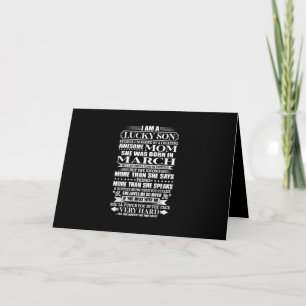 Lucky Son Raised By A Awesome Mom Gift For Mom Card