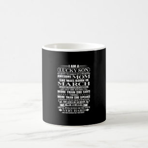 Lucky Son Raised By A Awesome Mom Gift For Mom Coffee Mug
