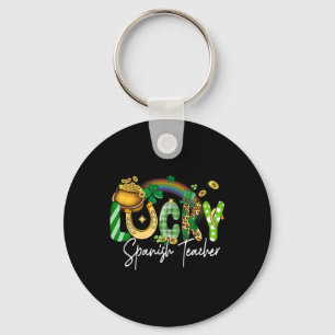 Lucky Spanish Teacher St Patricks Day Family Match Keychain