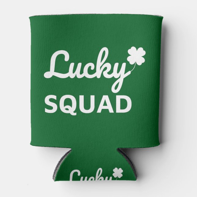 Lucky Squad St. Patrick's Day Can Cooler (Front)