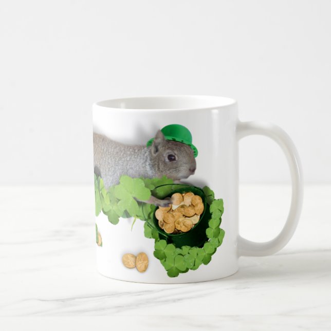 Lucky Squirrel With Pot Of Gold Coffee Mug (Right)
