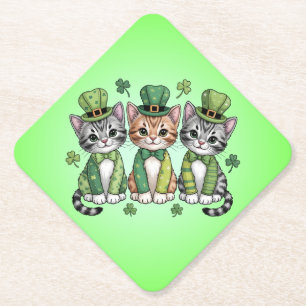 Lucky St. Patrick’s Day Kittens-47474 Paper Coaster