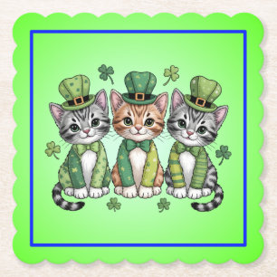 Lucky St. Patrick’s Day Kittens-47474 Paper Coaster