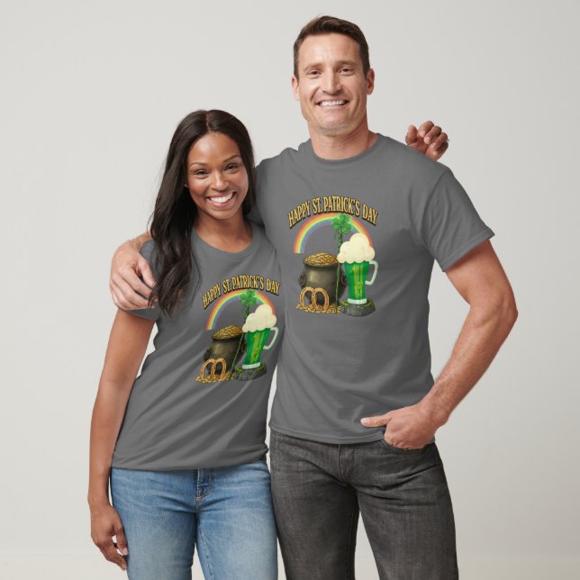 Lucky St. Patrick’s Day Pot of Gold Artwork Design T-Shirt (Unisex)