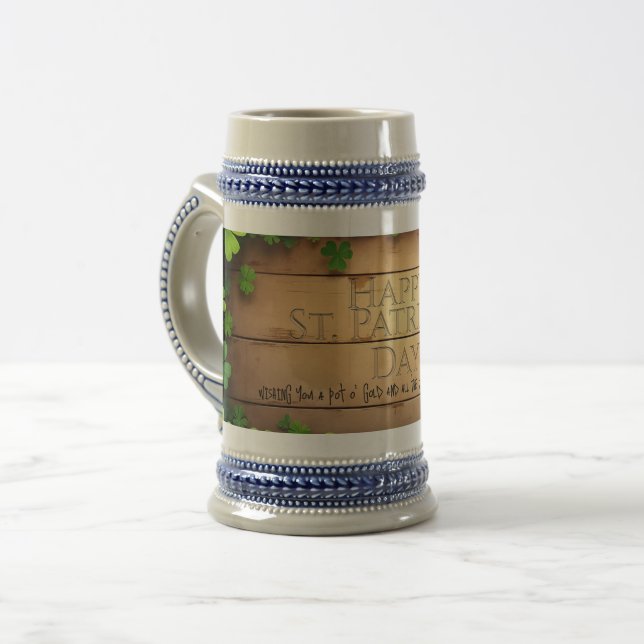 Lucky St. Patrick’s Day Wishes 🍀 Beer Stein (Front Left)