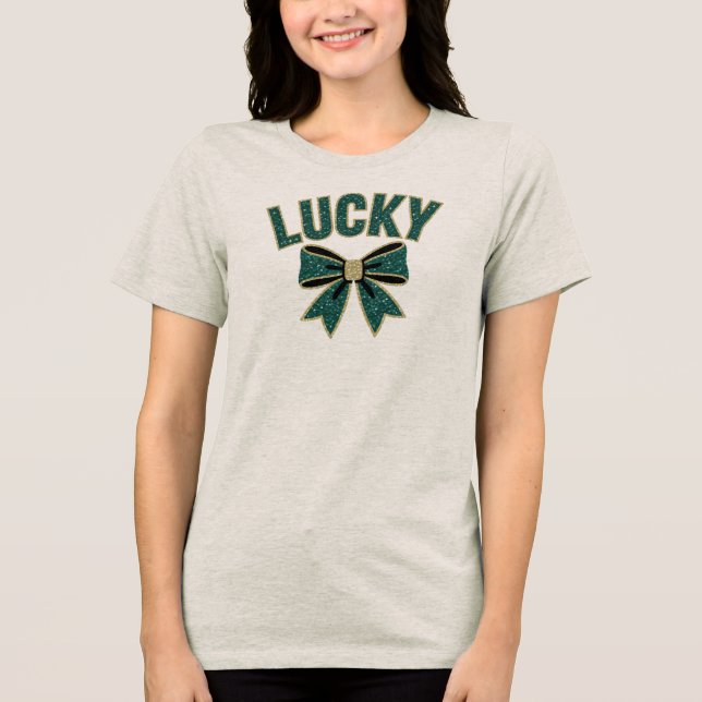 Lucky St Patrick’s Day Womens Tri-Blend Shirt (Front)
