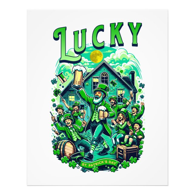Lucky St Patrick's Day Beer Drinking Pub Party  Photo Print (Front)