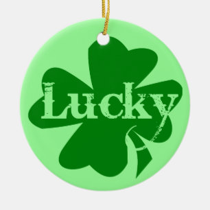 Lucky St. Patricks Day Charm Ceramic Ornament