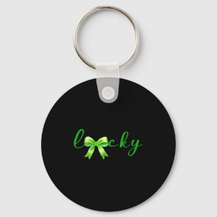 Lucky, St.patricks Day Coquette,shamrock Funny Keychain