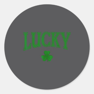 Lucky St Patrick's Day Design Men Women Kids Lucky Classic Round Sticker