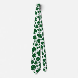 Lucky St. Patricks Day Four Leaf Clover  Tie