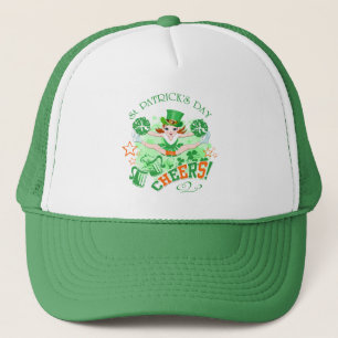 Lucky St Patrick's Day, Leprechaun Cheerleader Trucker Hat
