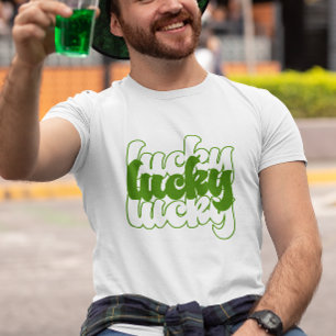 Lucky St Patrick's Day Retro 70's Men's T-Shirt