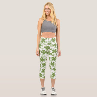 Lucky St. Patrick's Day Shamrock Capri Leggings