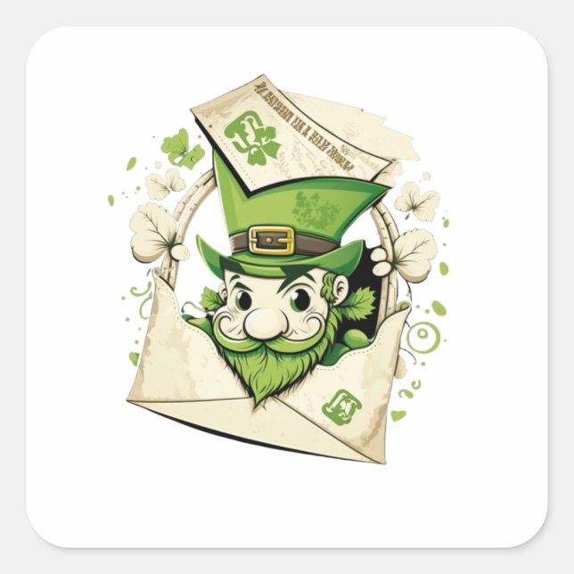 Lucky St Patricks Day Square Sticker (Front)