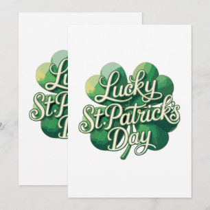 Lucky St. Patrick's Day Vintage Typography Holiday Card