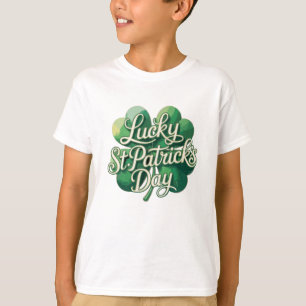 Lucky St. Patrick's Day Vintage Typography T-Shirt