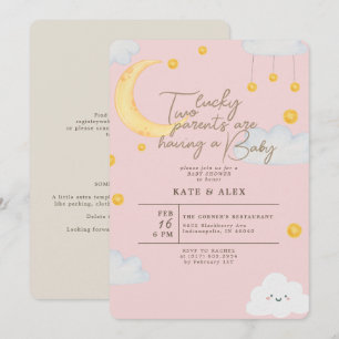 Lucky St Patrick's Girl Pink Baby Shower Invitation