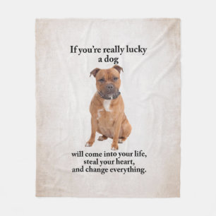 Lucky Staffie Fleece Blanket