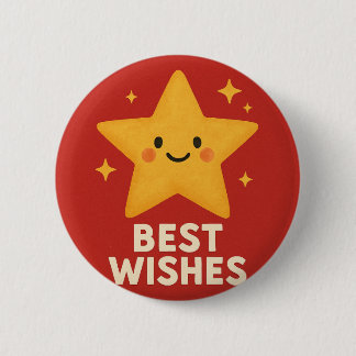 Lucky Star - Best Wishes 2 Inch Round Button