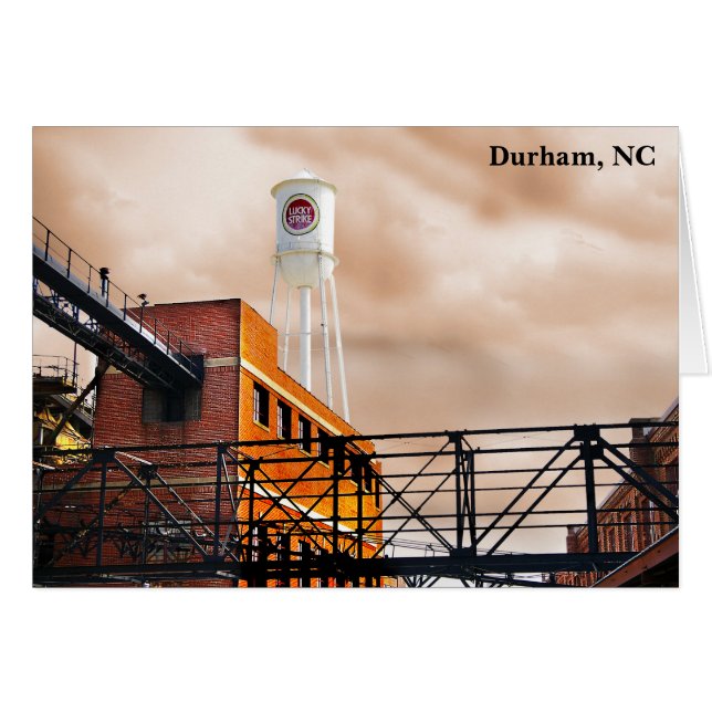 Lucky Strike Tower Durham NC Card (Front Horizontal)