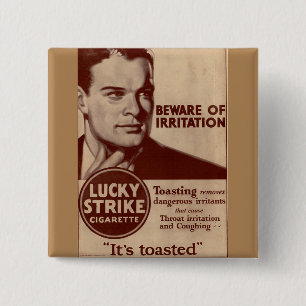Lucky Strikes - Beware of Irritation 2 Inch Square Button