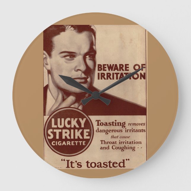 Lucky Strikes - Beware of Irritation Large Clock (Front)