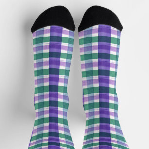  Lucky Stripe Plaid Socks
