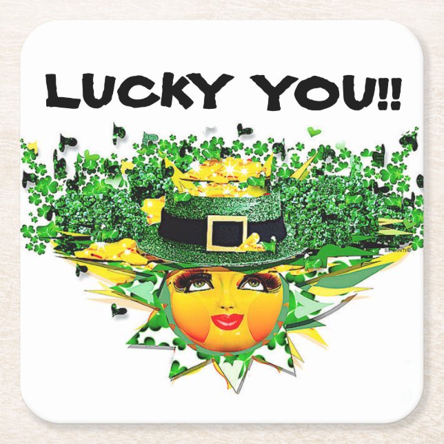 LUCKY SUN! SQUARE PAPER COASTER (Front)