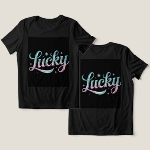 Lucky Teal Pink Silver Stars  Tri-Blend Shirt