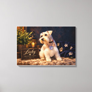 Lucky the Gentleman Schnauzer Pet Portrait Canvas Print