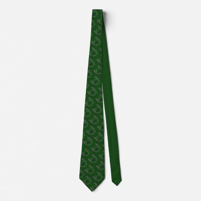 Lucky Tie Lucky Horseshoe Tie 4 Leaf Clover Tie (Front)