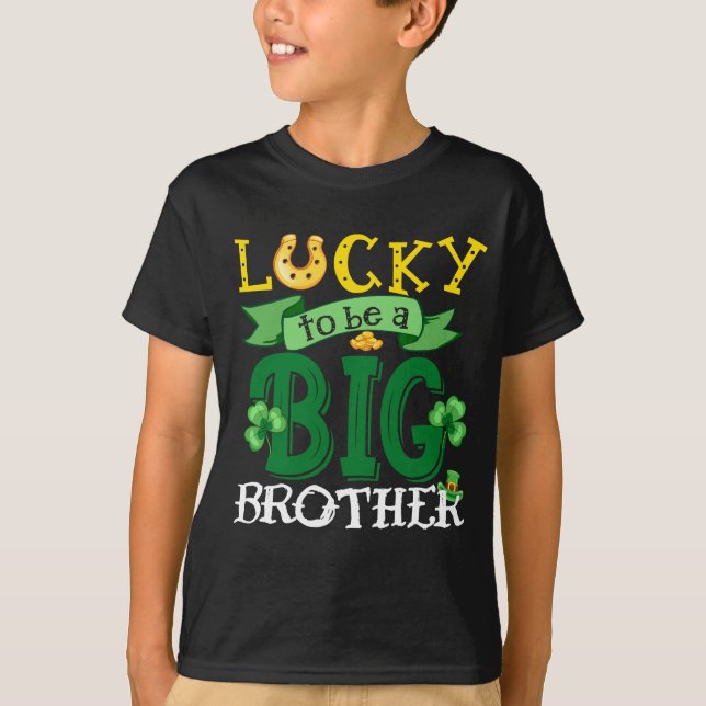 Lucky To Be A Brother St. Patrick_s Day Shamrock  T-Shirt (Front)