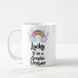 Lucky To Be A Graphic Designer Mug