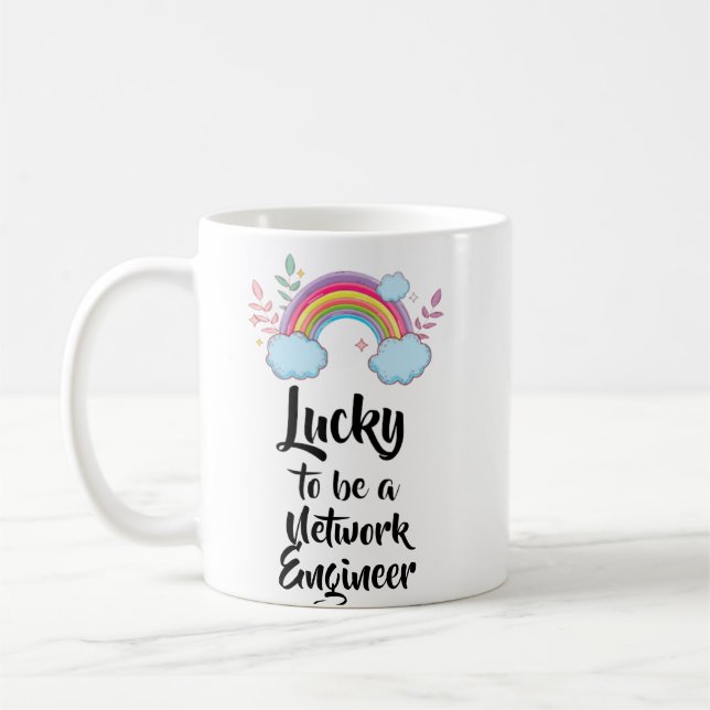 Lucky To Be A Network Engineer Mug (Left)