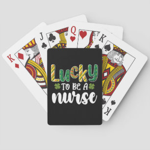 Lucky To Be A Nurse St Patrick's Day Playing Cards