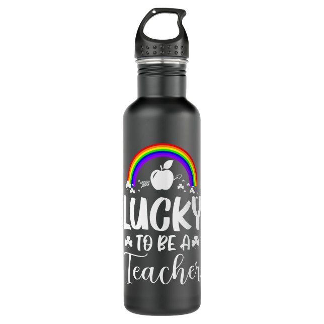 lucky to be a teacher 710 ml water bottle (Front)
