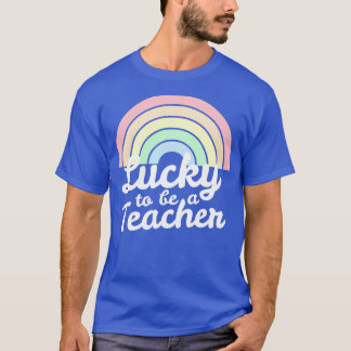 Lucky To Be A Teacher Rainbow Irish St Patricks Da T-Shirt