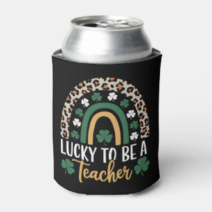 Lucky To Be A Teacher Rainbow St Patrick's Day Can Cooler