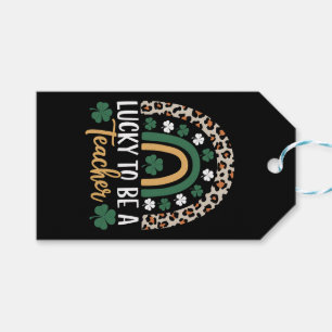 Lucky To Be A Teacher Rainbow St Patrick's Day Gift Tags