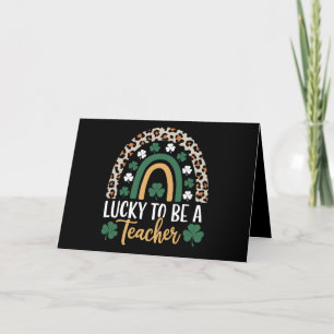 Lucky To Be A Teacher Rainbow St Patrick's Day Thank You Card