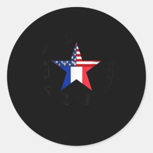 Lucky To Be French Proud To Be American French Lan Classic Round Sticker