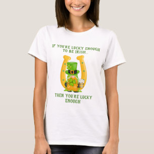 Lucky to be Irish Horseshoe Gnome T-Shirt