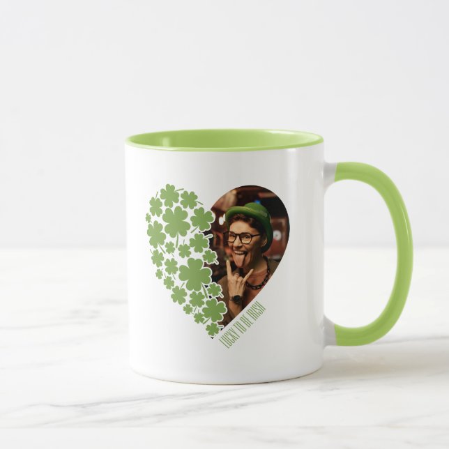 Lucky to be Irish Photo Mug with Shamrock Heart (Right)