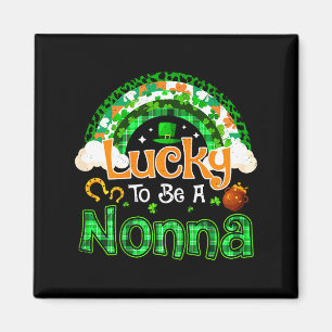 Lucky to be nonna grandma shamrock rainbow st magnet