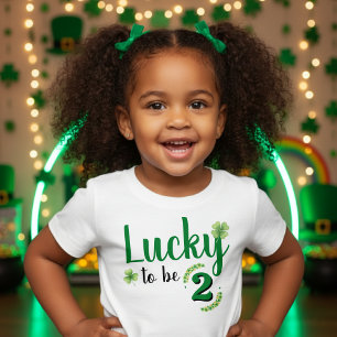 Lucky to be St Patrick's Day Clover Birthday Toddler T-shirt