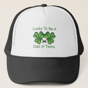 Lucky To Be Twin Dad Trucker Hat