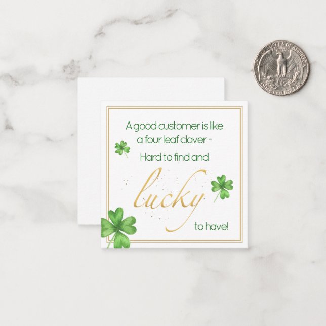 Lucky to Have Customer St. Patrick's Day Card (Front/Back In Situ)