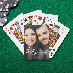 Lucky to Have You Personalized Photo Playing Cards